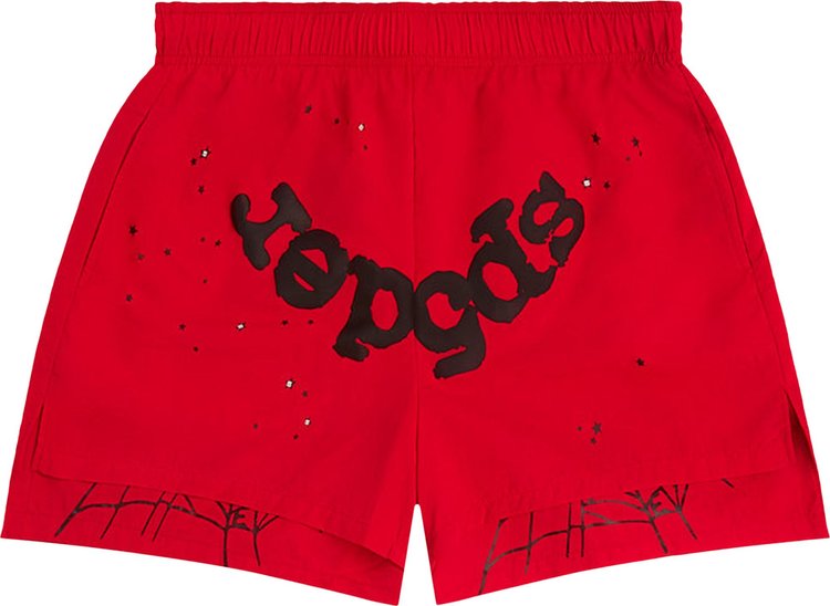 Sp5der OG Web Double Layer Short Red