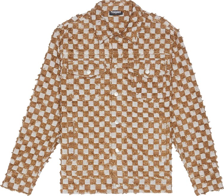 Pleasures Curfew Checker Trucker Jacket Brown