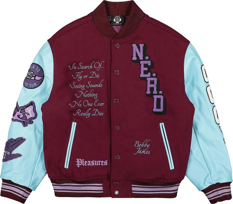 Pleasures NERD Varsity Jacket Purple