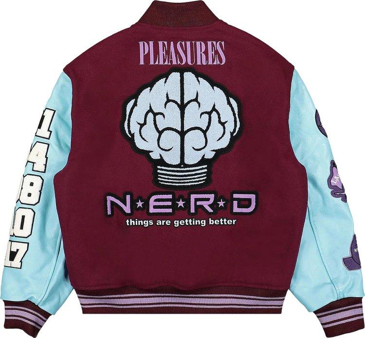 Pleasures NERD Varsity Jacket Purple