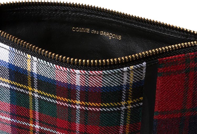 Comme des Garcons Tartan Patchwork Wallet Red