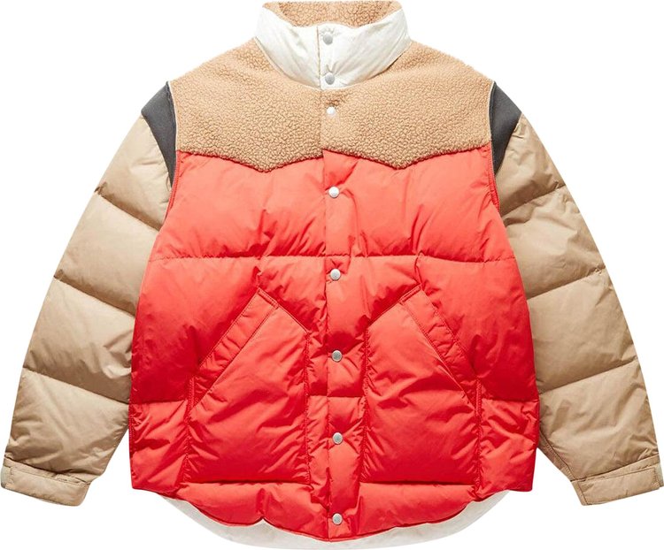 Undercover Panelled Puffer Jacket Red