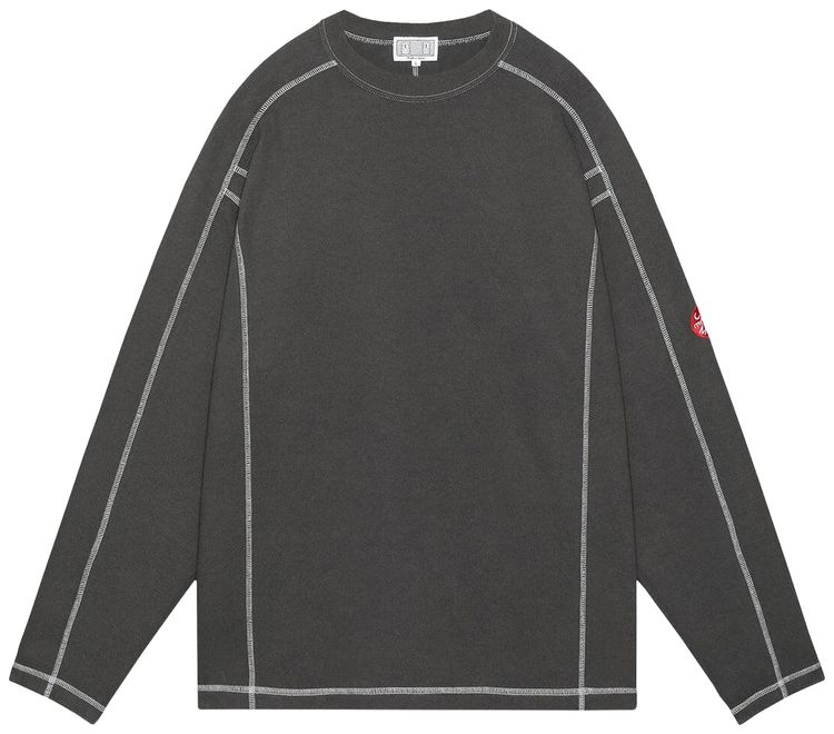 Cav Empt Crewneck Double Knit Long Sleeve T Shirt Charcoal