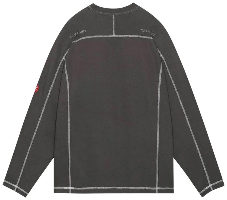 Cav Empt Crewneck Double Knit Long Sleeve T Shirt Charcoal