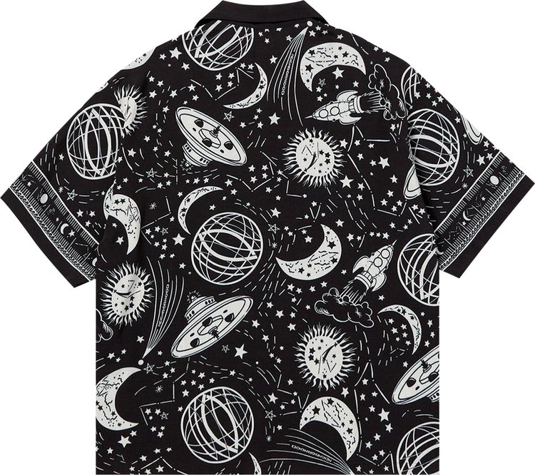 Neighborhood Cosmic Hawaiian Shirt BlackWhite