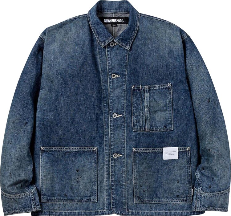 Neighborhood Washed Short Coverall Jacket Indigo