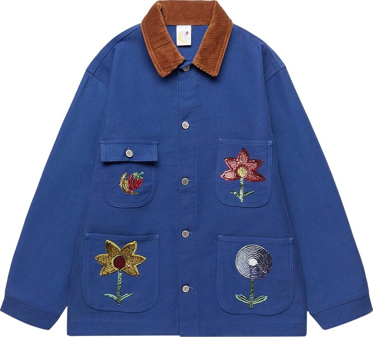 Sky High Farm Workwear Embroidered Workwear Denim Chore Coat Blue