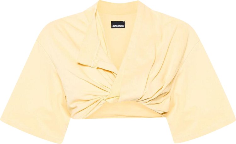 Jacquemus Le Bahia Court Jersey Top Light Yellow