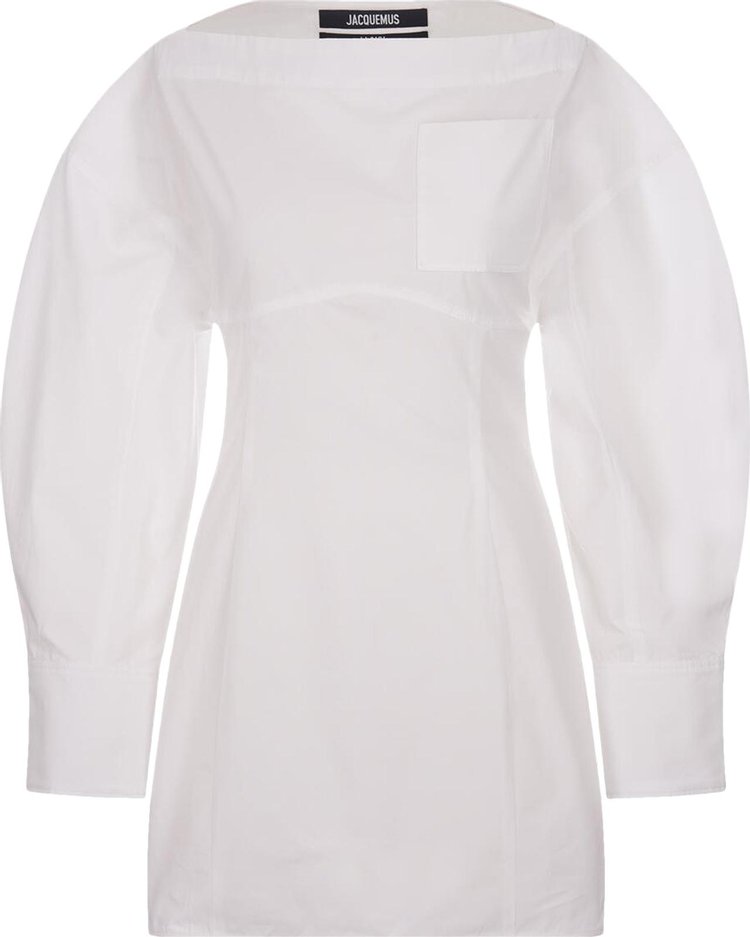 Jacquemus La Casaco Woven Shirt Dress White