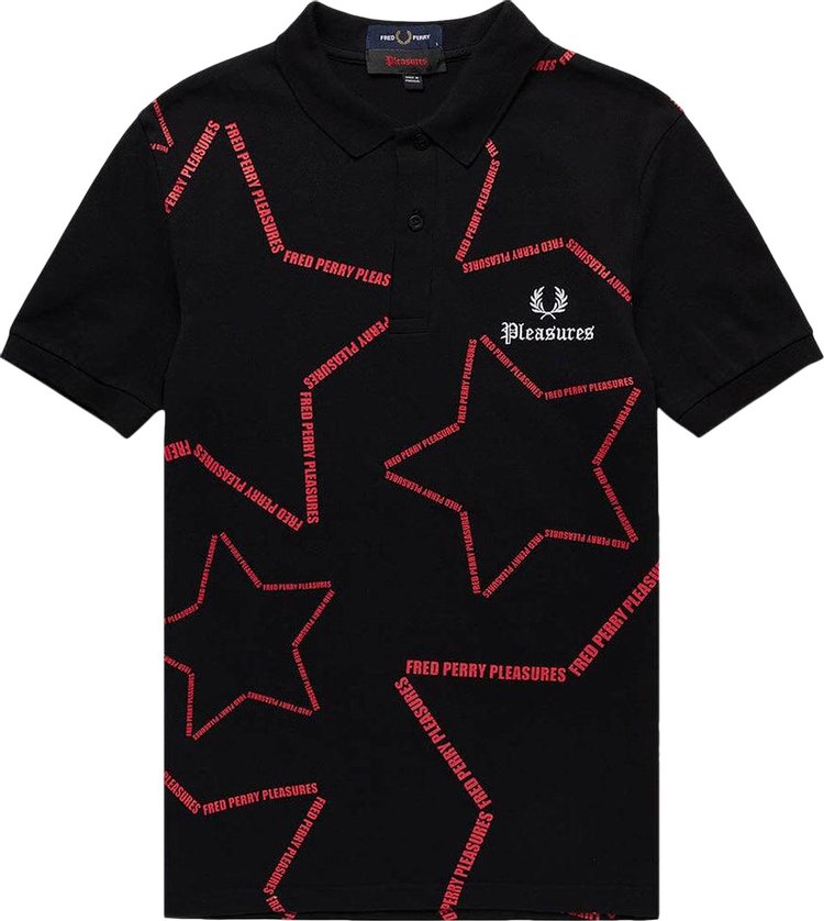 Fred Perry x Pleasures Star Polo Black