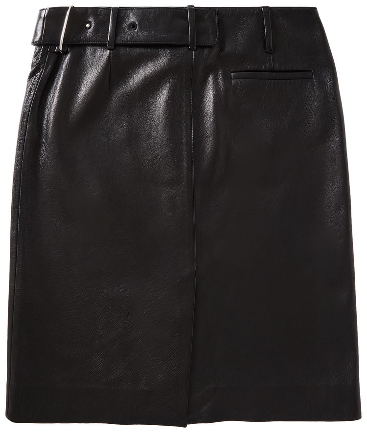 Jacquemus Obra Leather Skirt Black