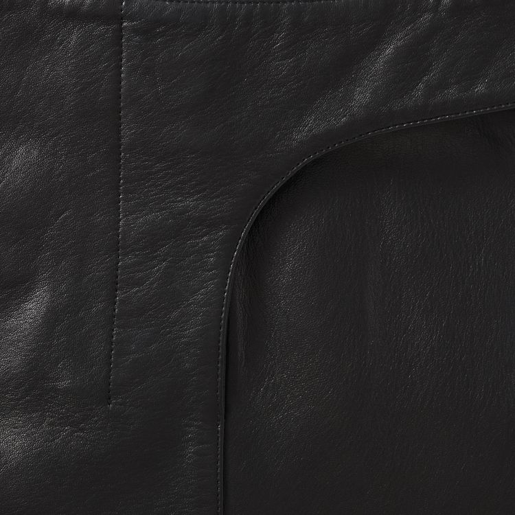 Jacquemus Obra Leather Skirt Black
