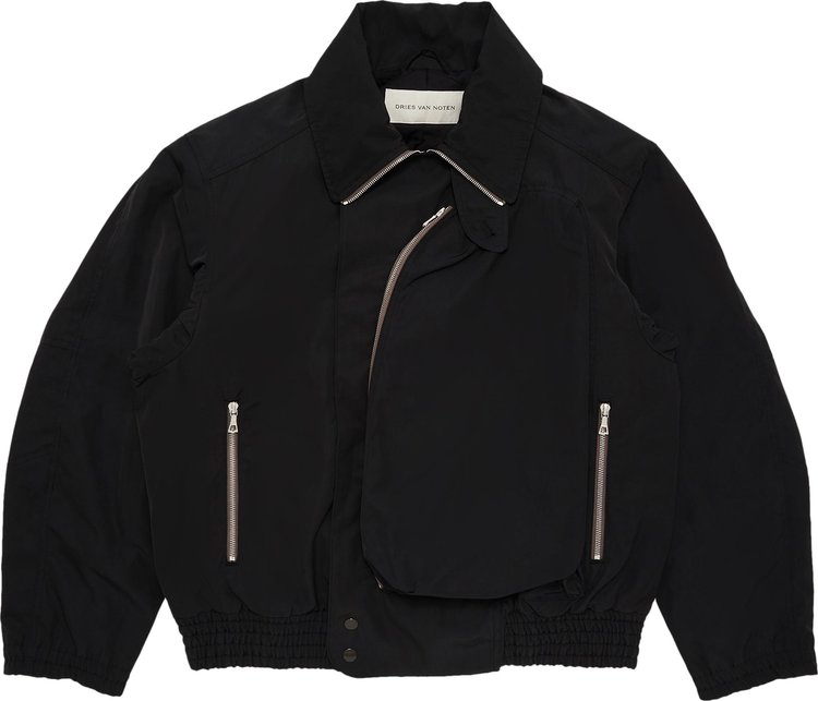 Dries Van Noten Loose Fit Cocoon Body Pocket Blouson Black