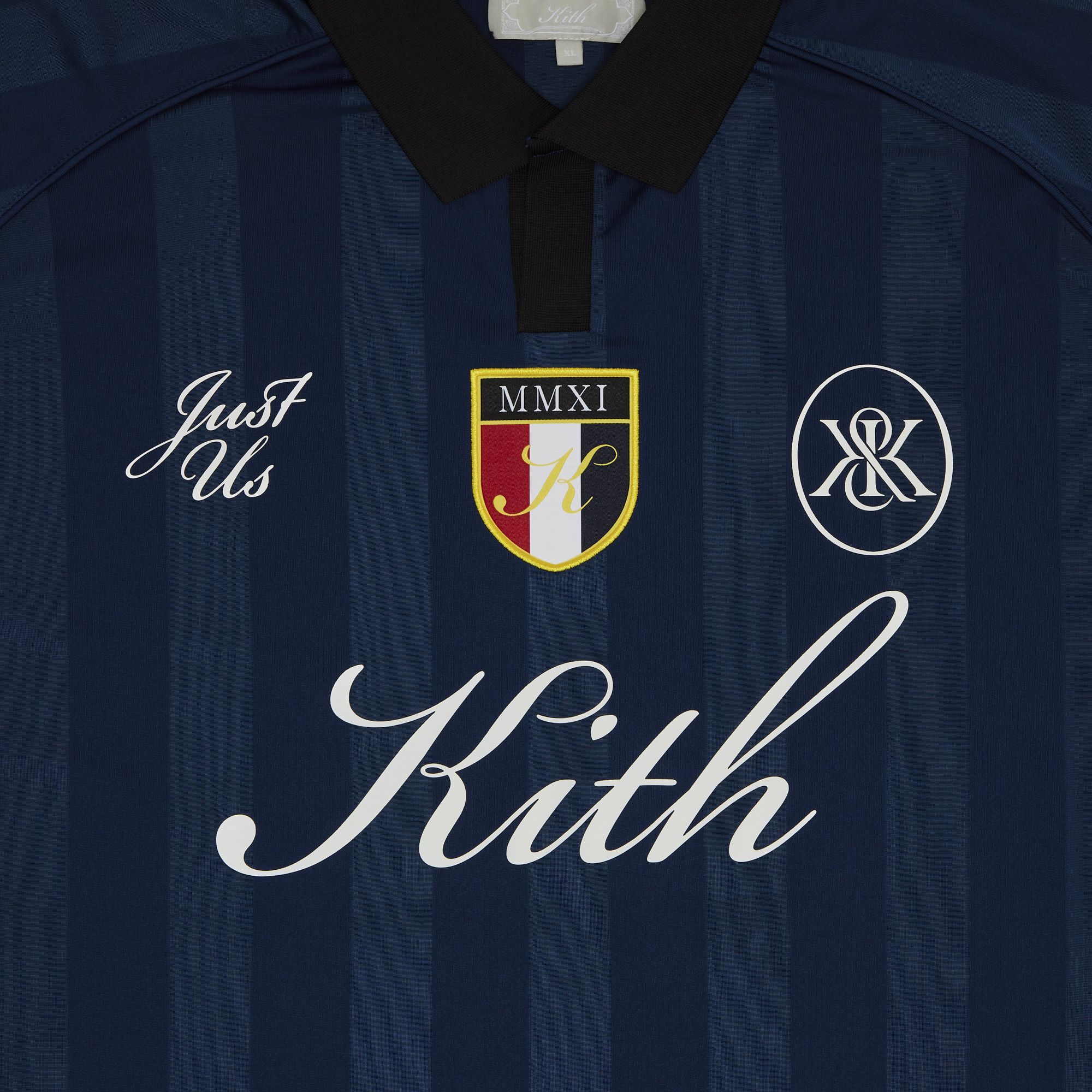 Buy Kith Shadow Stripe Marcel Soccer Jersey Gulf KHM032089 5033 GOAT