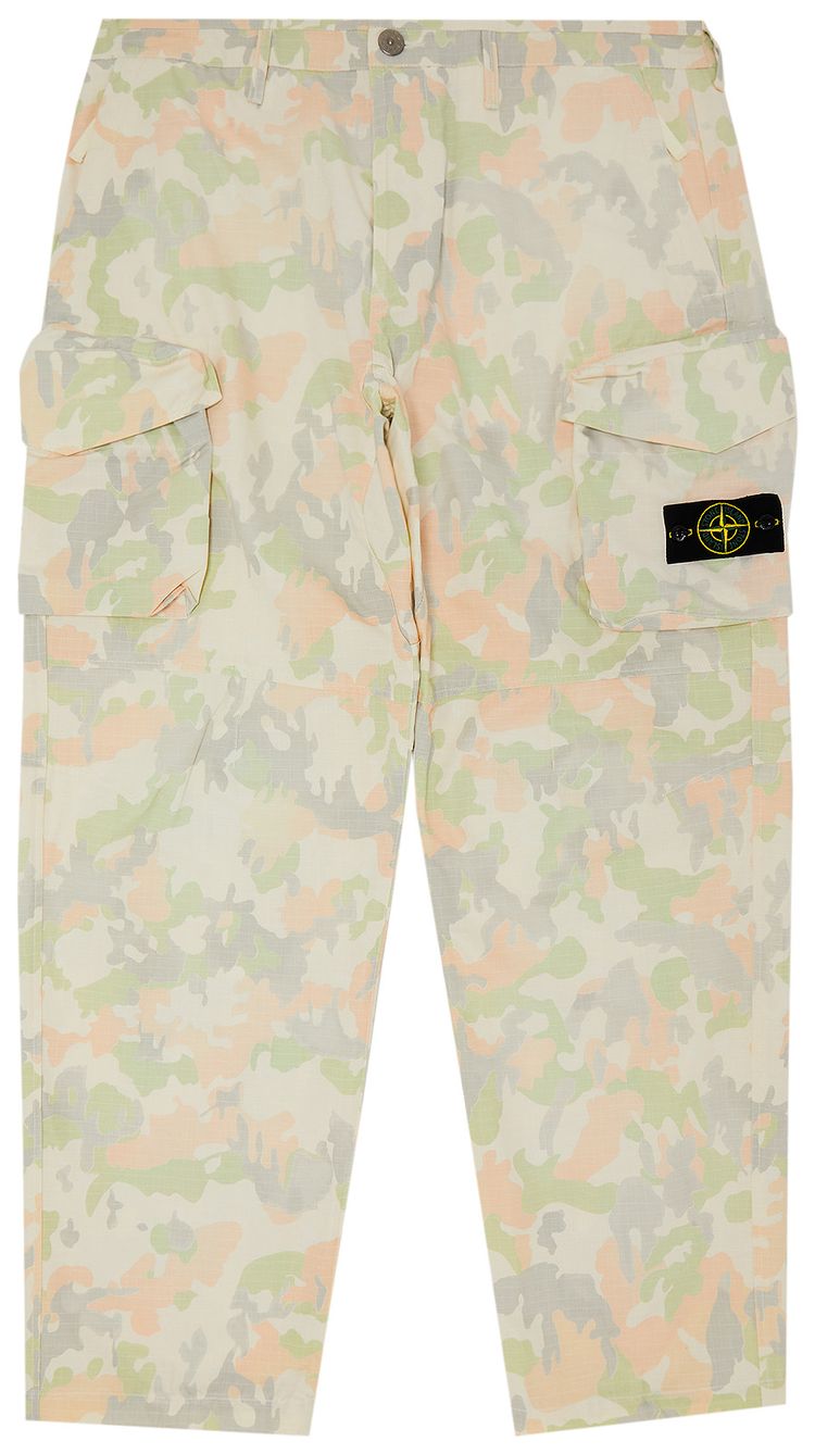 Supreme x Stone Island Reactive Ice Camo Ripstop Cargo Pant Tan