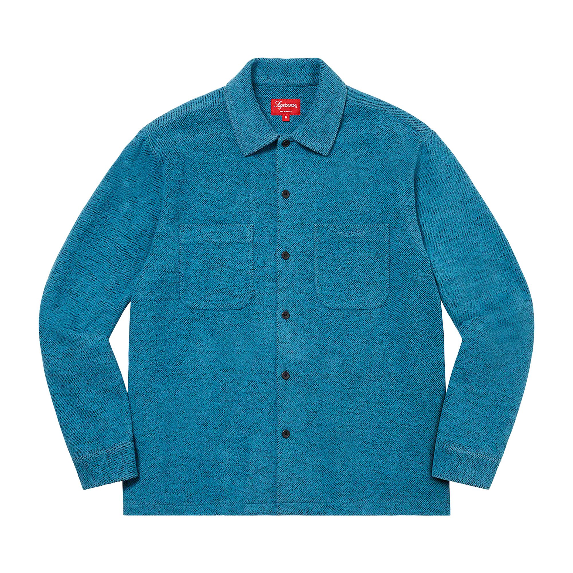 Buy Supreme Brushed Flannel Twill Shirt 'Blue' - FW22S20 BLUE | GOAT