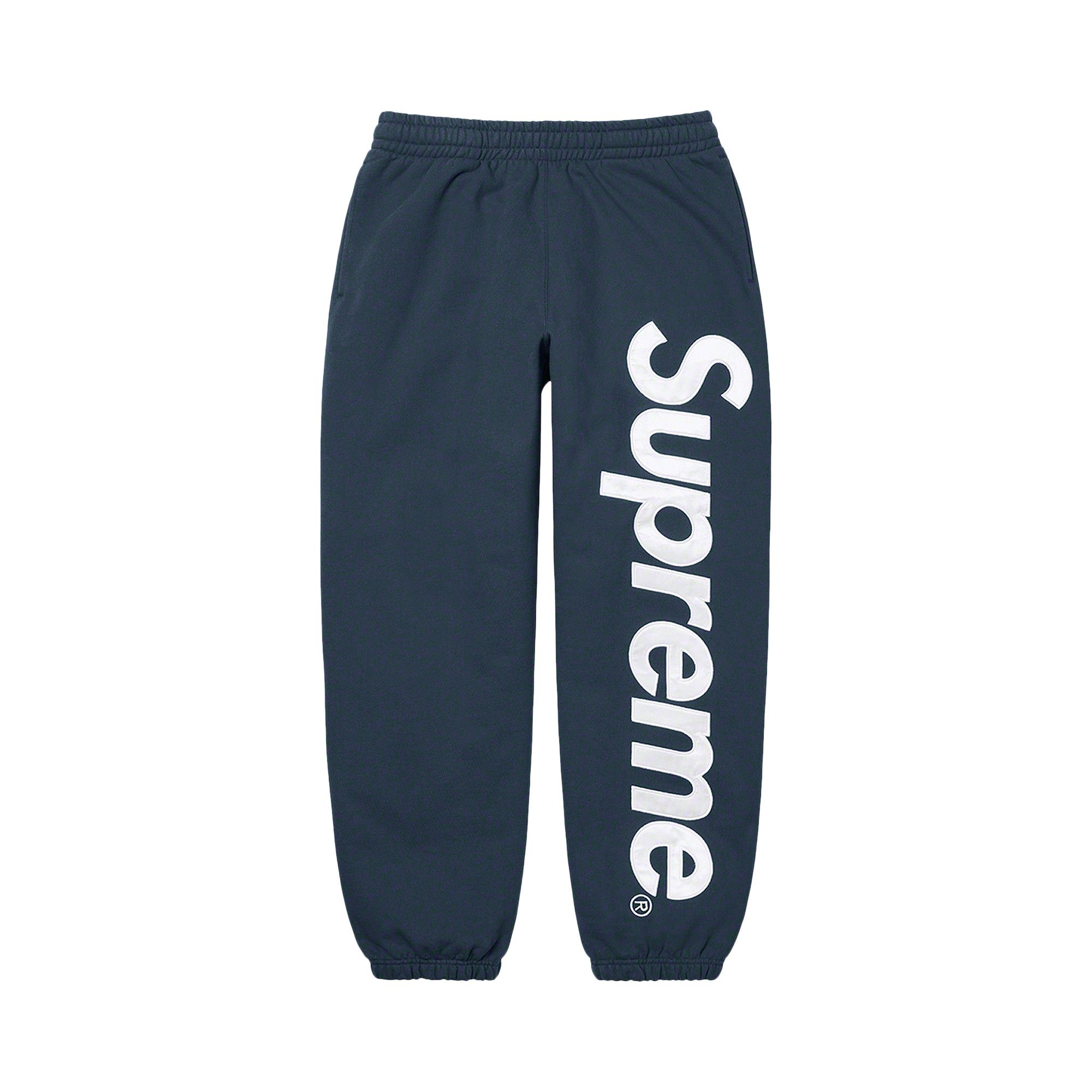 Buy Supreme Satin Appliqué Sweatpant 'Navy' - FW22P75 NAVY | GOAT