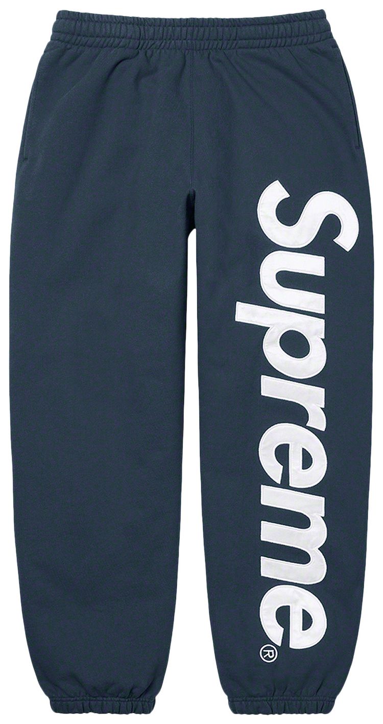 Supreme Satin Applique Sweatpant Navy
