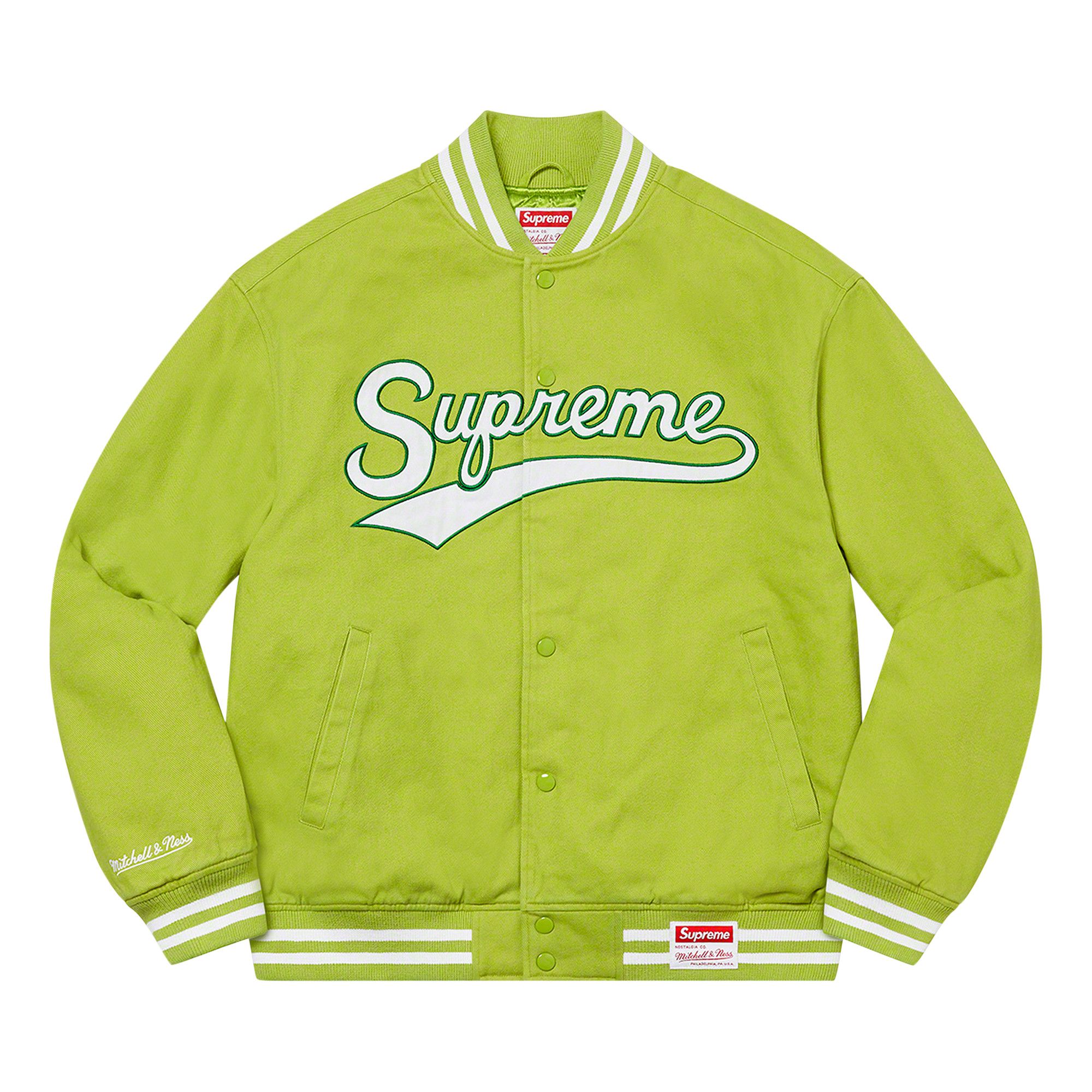Buy Supreme x Mitchell & Ness Doughboy Twill Varsity Jacket 'Green