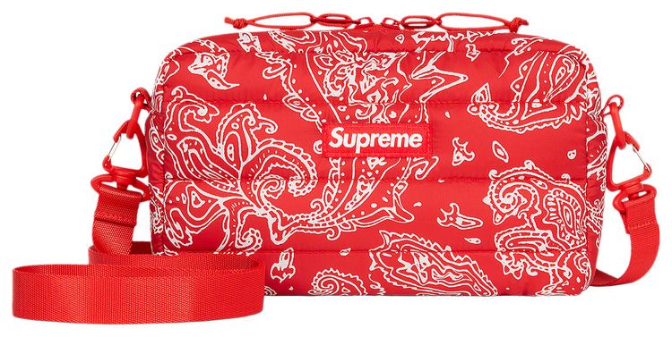 Supreme Puffer Side Bag Red Paisley