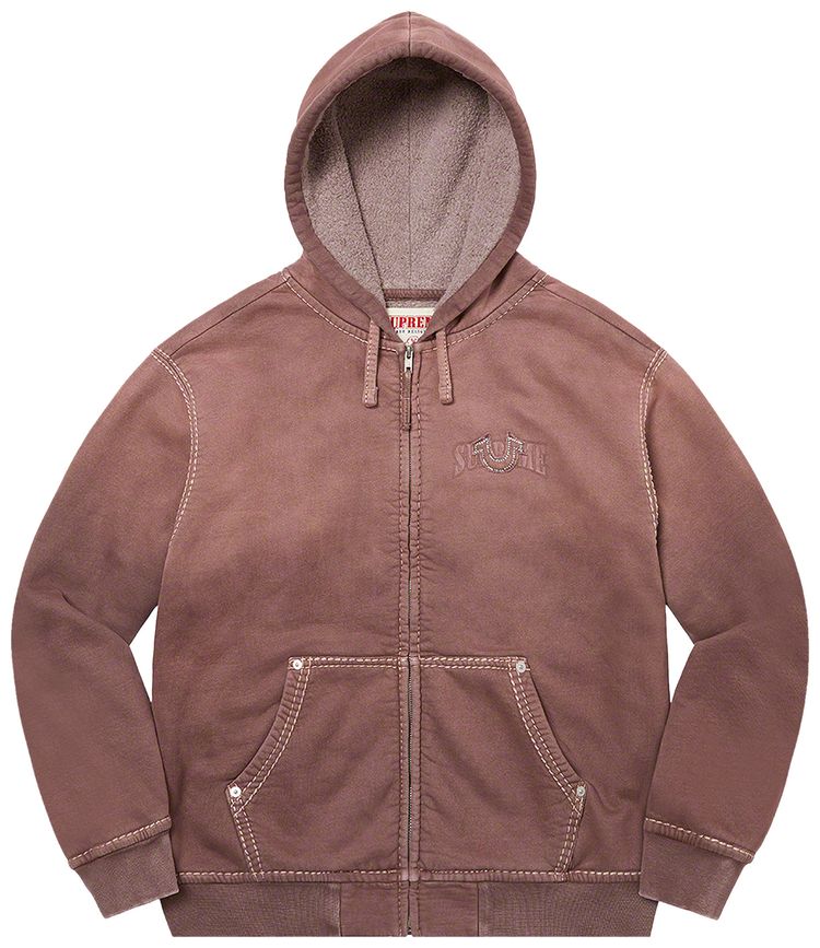Supreme x True Religion Zip Up Hooded Sweatshirt Brown