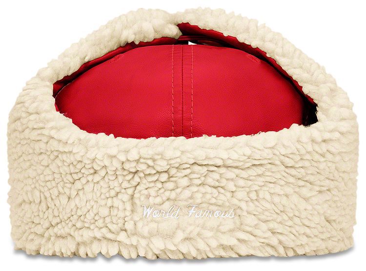 Supreme Leather Earflap Box Logo New Era Red