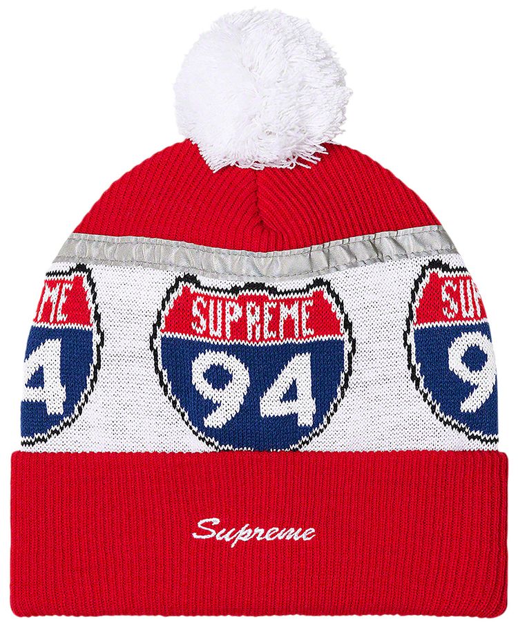 Supreme Interstate Reflective Beanie Red
