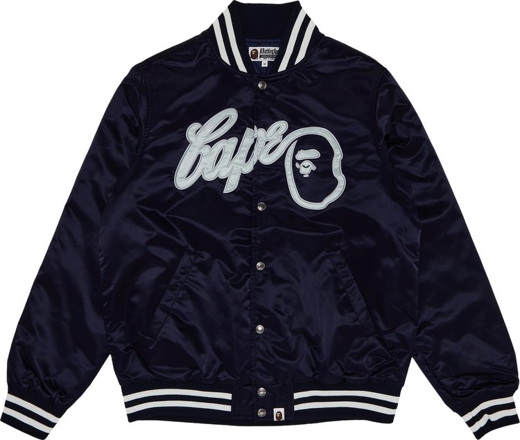 BAPE Baseball Varsity Jacket Navy