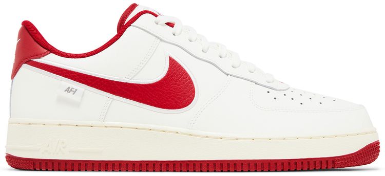 Nike Air Force 1 07 Sail Gym Red Embroidered Swoosh