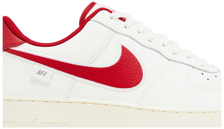Nike Air Force 1 07 Sail Gym Red Embroidered Swoosh