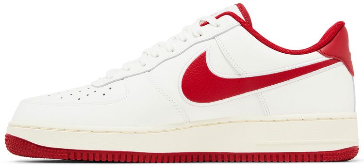 Nike Air Force 1 07 Sail Gym Red Embroidered Swoosh