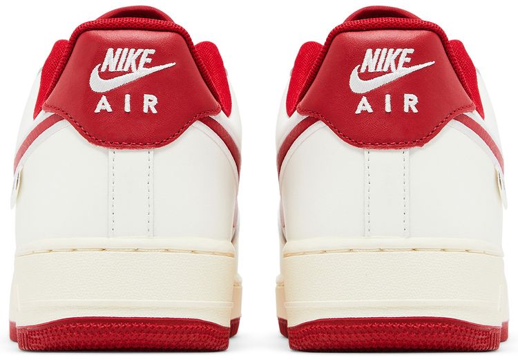 Nike Air Force 1 07 Sail Gym Red Embroidered Swoosh
