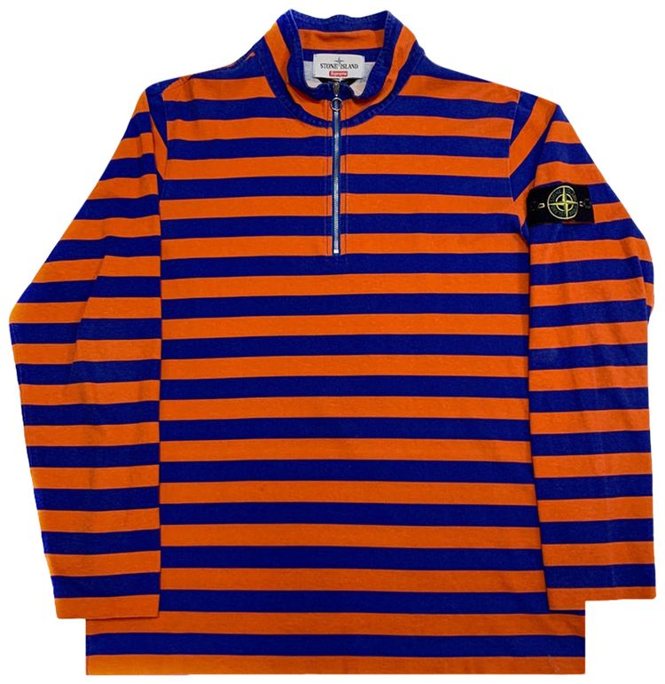 Supreme x Stone Island Quarter Zip Long Sleeve Top Blue