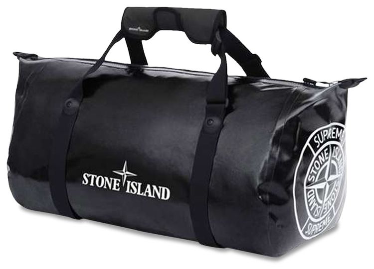 Supreme x Stone Island Ortlieb PVC Duffle Bag Black