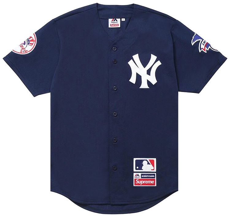Supreme x Yankees Baseball Jersey Navy