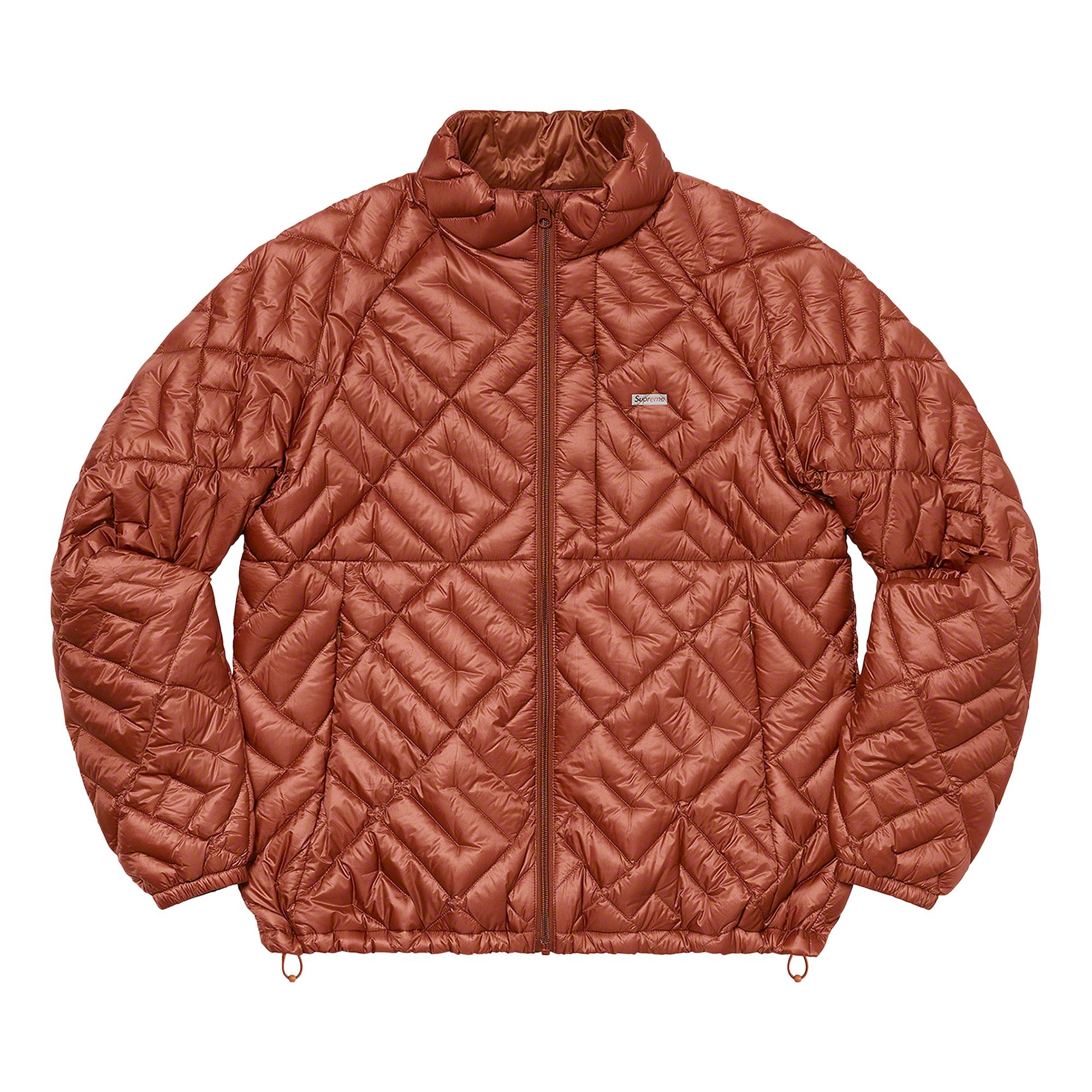 Buy Supreme Spellout Quilted Lightweight Down Jacket 'Rust