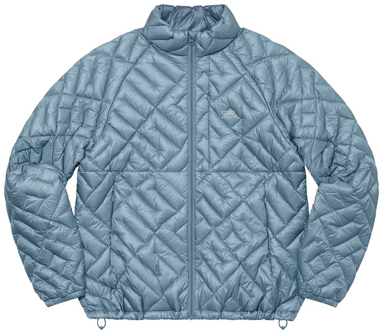 Supreme Spellout Quilted Lightweight Down Jacket Slate