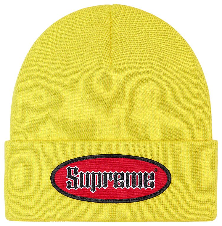 Supreme Oval Patch Beanie Yellow