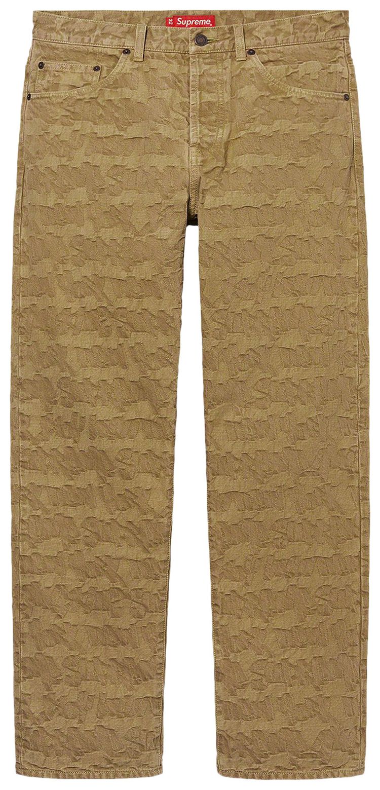 Supreme Fat Tip Jacquard Regular Jean Olive