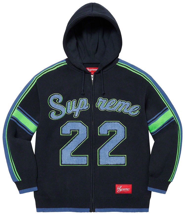 Supreme Sport Zip Up Hooded Sweater Navy