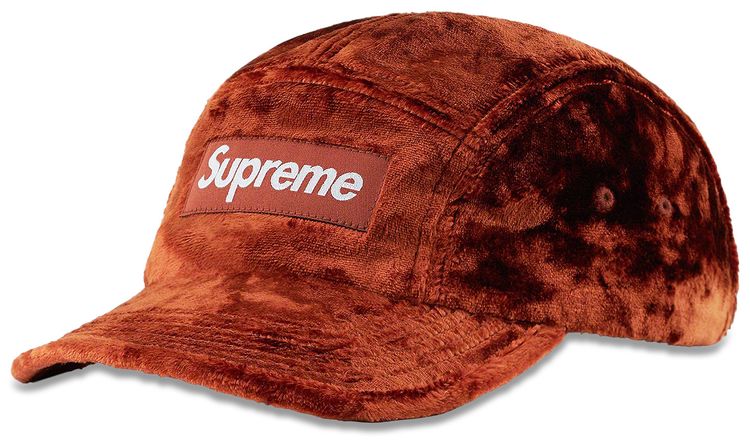 Supreme Crushed Velvet Camp Cap Rust