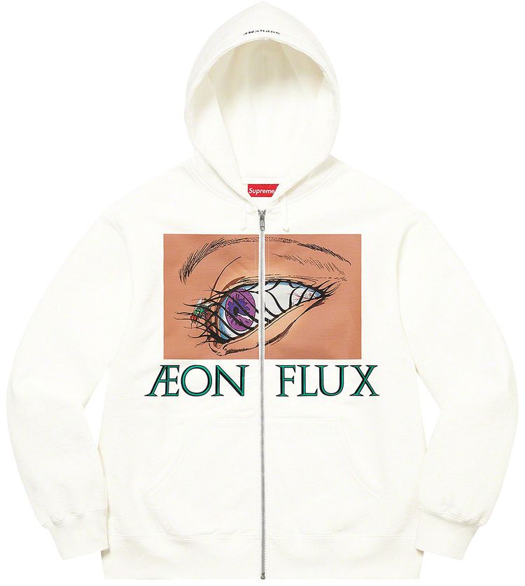 Supreme Aeon Flux Zip Up Hooded Sweatshirt White