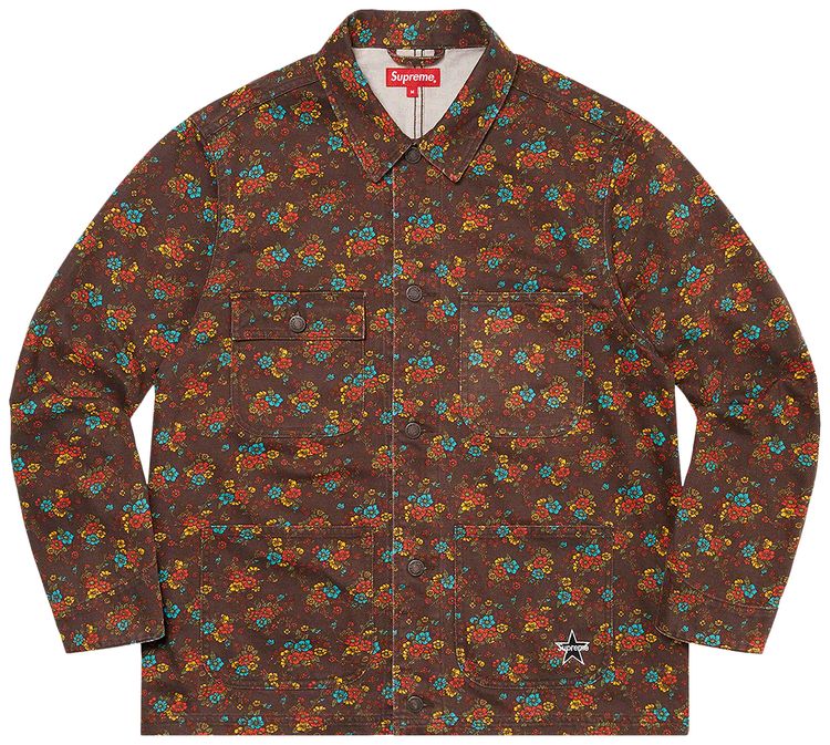 Supreme Denim Chore Coat Flowers