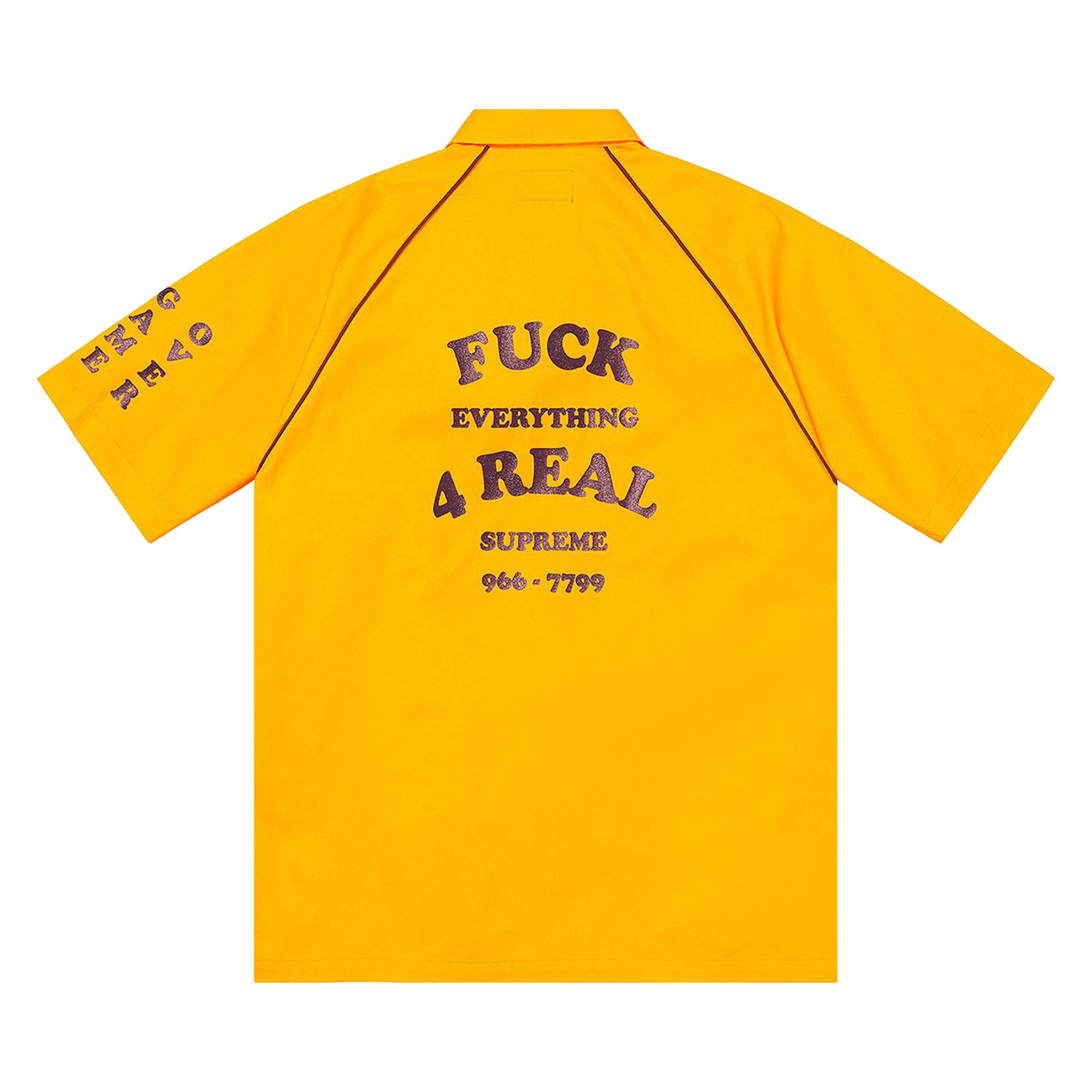Buy Supreme Fuck Everything Short-Sleeve Work Shirt 'Yellow