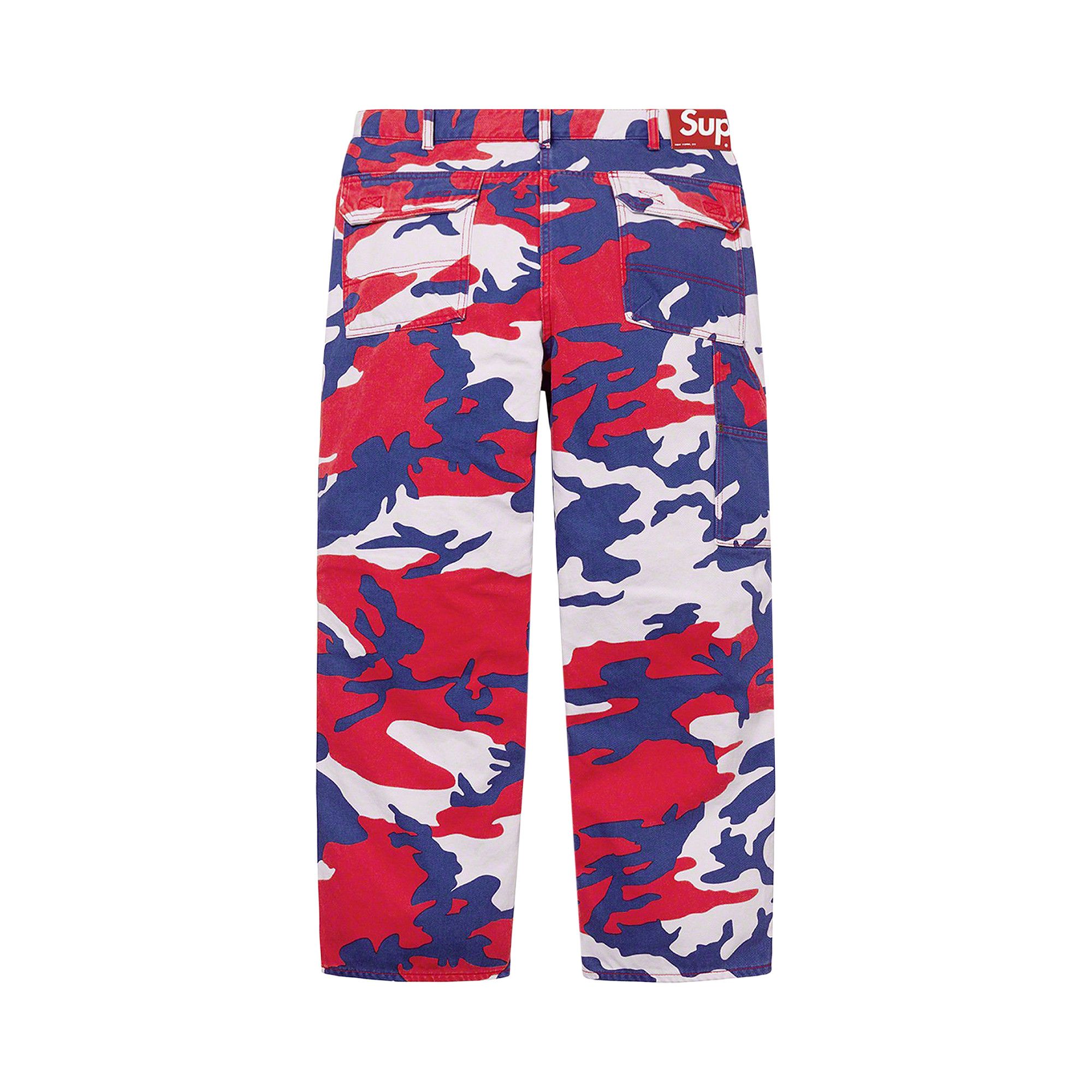 新入荷 Denim Knee Double Supreme Buy Utility Camo 'Red Pant ペインターパンツ