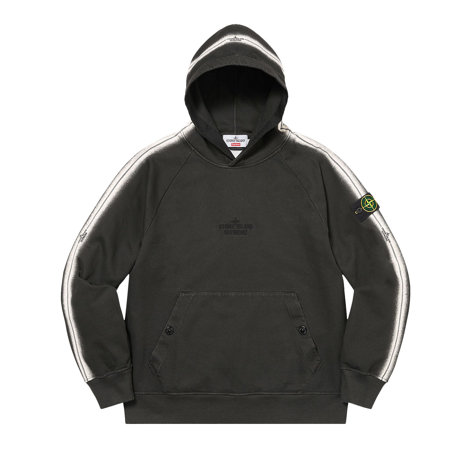Buy Supreme x Stone Island Stripe Hooded Sweatshirt Black SS22SW3 BLACK GOAT CA