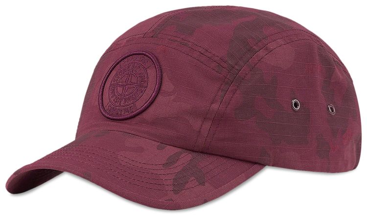 Supreme x Stone Island Reactive Ice Camo Camp Cap Red