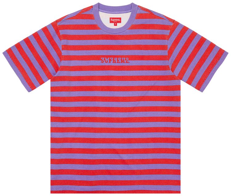 Supreme Reverse Stripe Short Sleeve Top Red