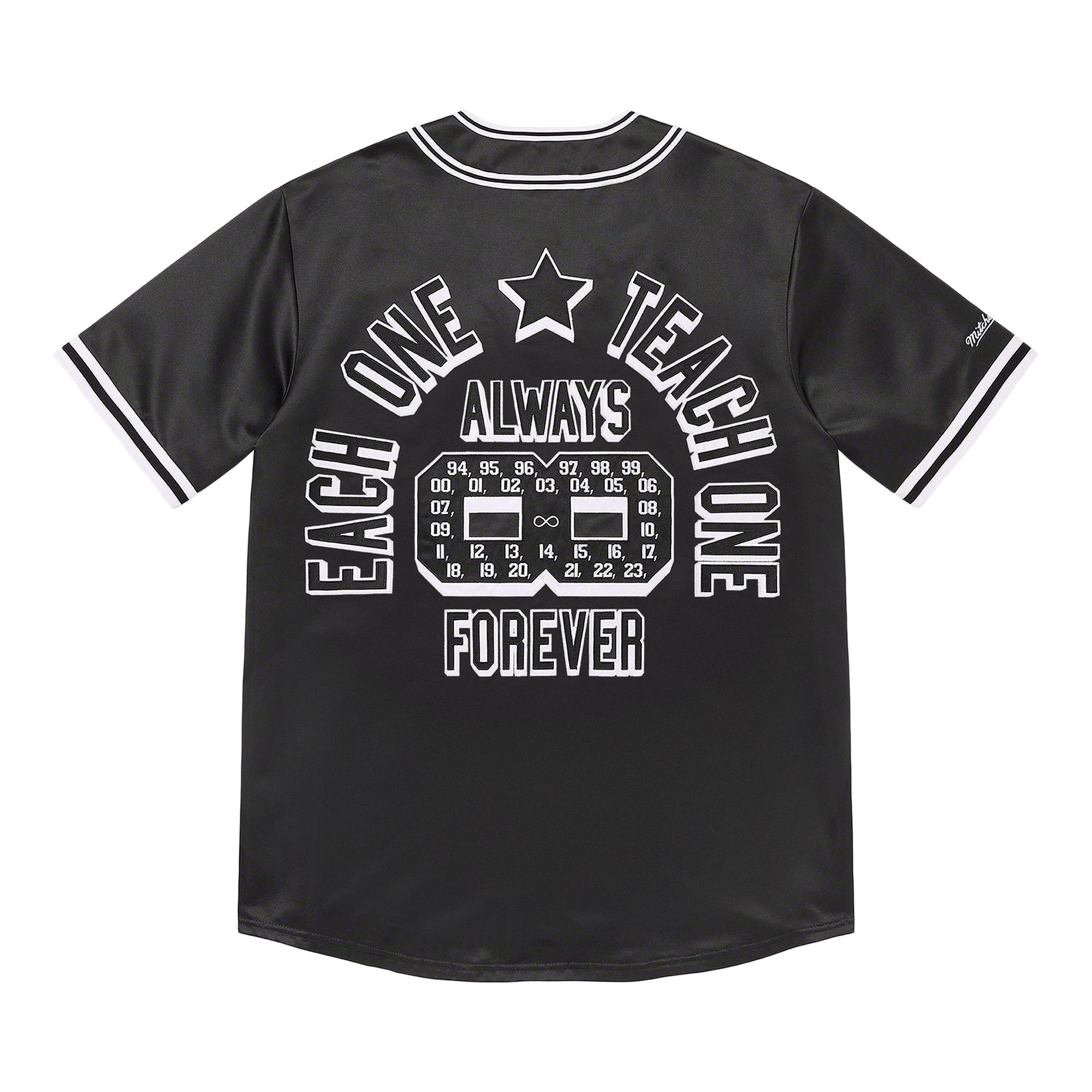 Buy Supreme x Mitchell & Ness Stadium Satin Varsity Jacket 'Black