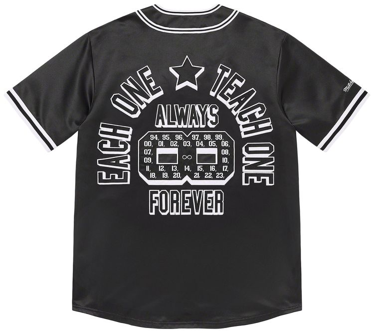 Supreme x Mitchell  Ness Stadium Satin Varsity Jacket Black